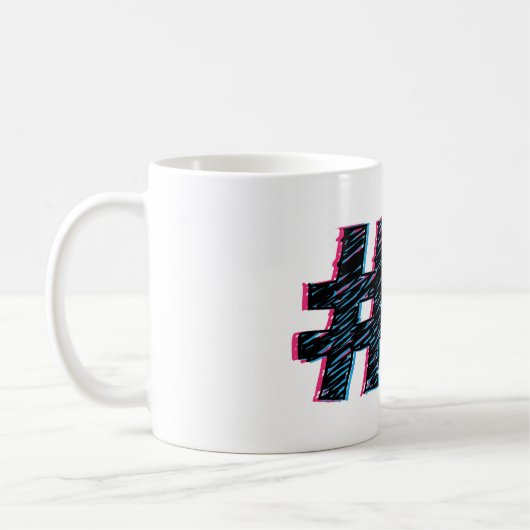 Cool Handtekening 3D-effectcode symbool Koffiemok (Links)