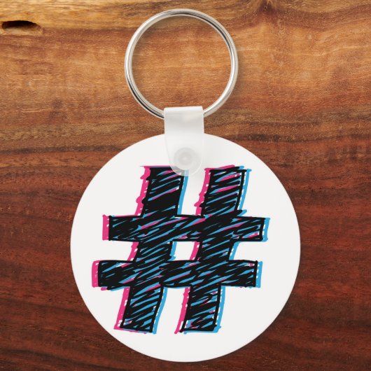 Cool Handtekening 3D-effectcode symbool Sleutelhanger (Voorkant)