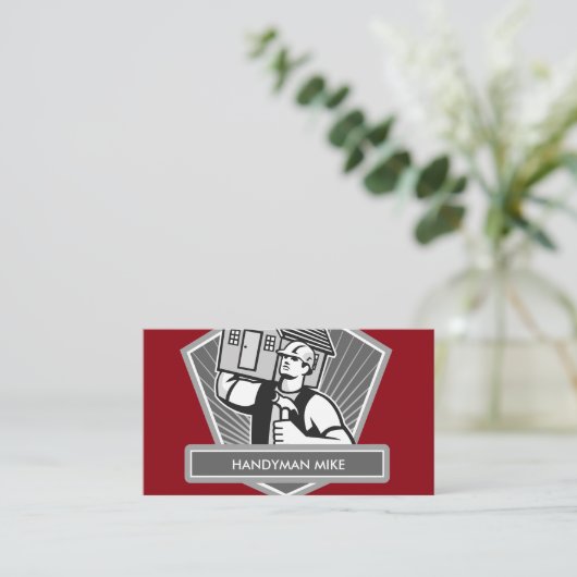 Cool Handyman Construction Visitekaartje (Staand voorkant)