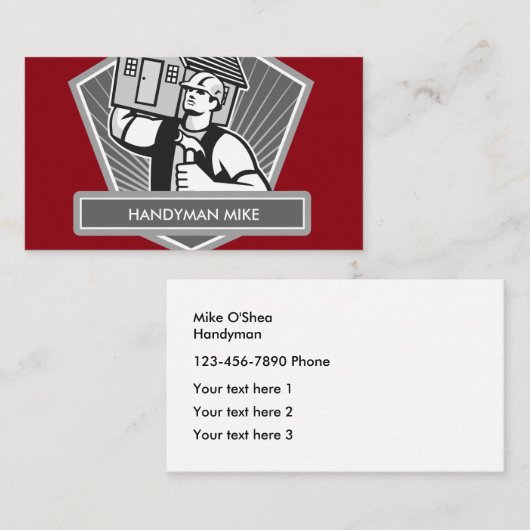 Cool Handyman Construction Visitekaartje (Voorkant / Achterkant)