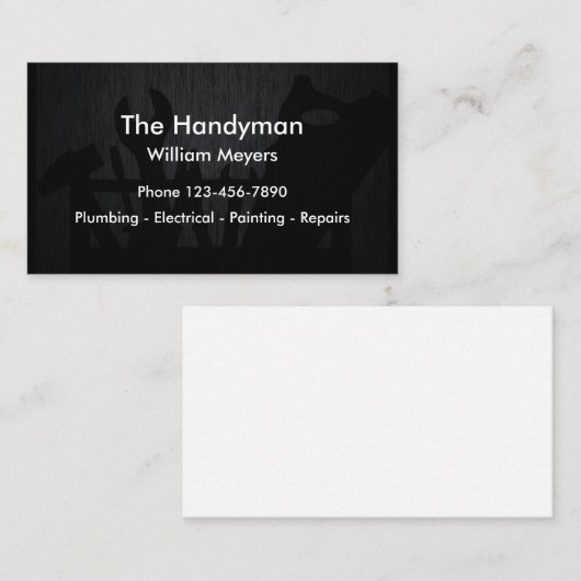 Cool Handyman Theme Visitekaartje (Voorkant / Achterkant)