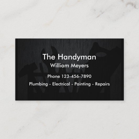 Cool Handyman Theme Visitekaartje (Voorkant)