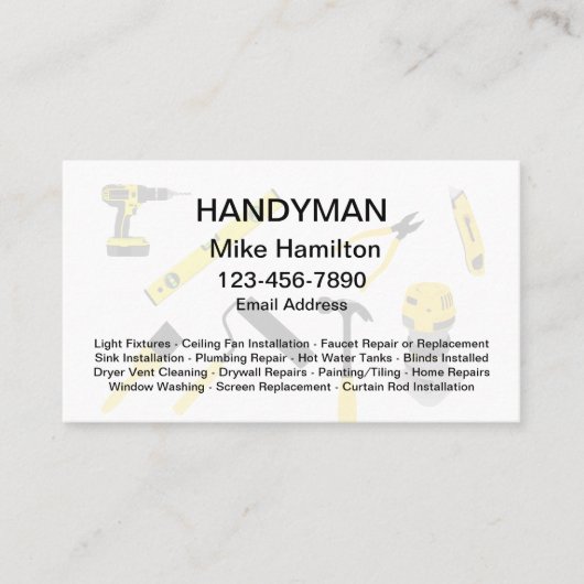 Cool Handyman Visitekaartjes (Voorkant)