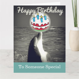 Cool Happy Birthday Dolphin Art Kaart