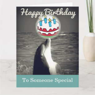Cool Happy Birthday Dolphin Art Kaart