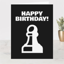 Cool Happy Birthday-kaart met schaakstuk