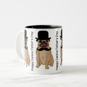 Cool Happy Canine Fathers Day Tweekleurige Koffiemok (Voorkant links)