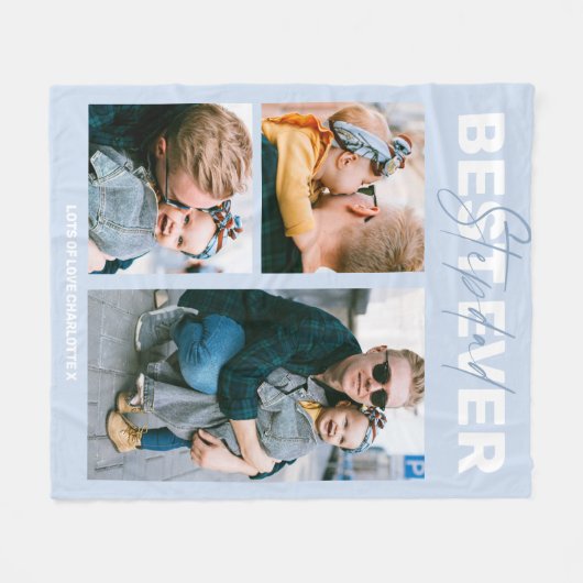 Cool Happy Fathers Day Stepdad 3 Foto Fleece Deken (Voorkant (Horizontaal))
