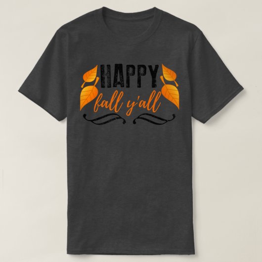 Cool Happy Herfst Yall Autumn Harvest Leaf T-shirt (Design voorkant)