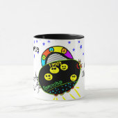 Cool Happy Peace Ruimteschip Personaliseer NAAM Mok (Midden)