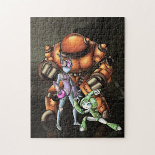 Cool Happy Robot Trio Illustratie Legpuzzel