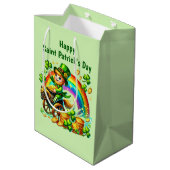 Cool Happy Saint Patrick's Day leprechaun Medium Cadeauzakje (Achterkant Gekanteld)