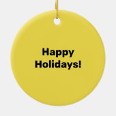 Cool Happy Smiling face pattern yellow Monogram Keramisch Ornament (Achterkant)