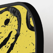 Cool Happy Smilling gele Monogram gezichtspatroon Pickleball Paddle (Links Detail)