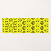 Cool Happy Smilling gele Monogram gezichtspatroon Yogamat (Voorkant (horizontaal))