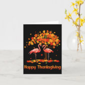 Cool Happy Thanksgiving Herfst Flamingo Lover Kaart (Gele Bloem)