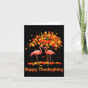 Cool Happy Thanksgiving Herfst Flamingo Lover Kaart