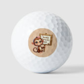 Cool Happy Vaderdag monkey Golfballen (Voorkant)