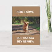 *COOL HARDLOOPHOND** ZEGT GELUKKIG VERJAARDAGSNEEF KAART (Voorkant)