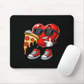 Cool Hart Eet Pizza Valentijn Grappige Kinderen Fe Muismat (Met muis)