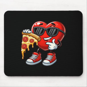 Cool Hart Eet Pizza Valentijn Grappige Kinderen Fe Muismat