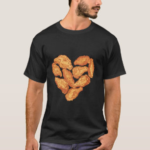 Cool Hart Liefde Fried Chicken Grappige Kippen Lie T-shirt