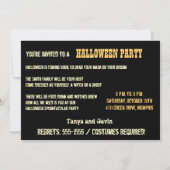 Cool Haunted Castle Moon Halloween Fun Party Kaart (Achterkant)