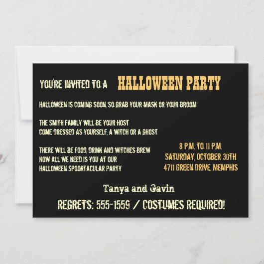 Cool Haunted Castle Moon Halloween Fun Party Kaart (Achterkant)