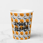 Cool Haunted Pumkin Party Paper Borden Papieren Bekers (Achterkant)