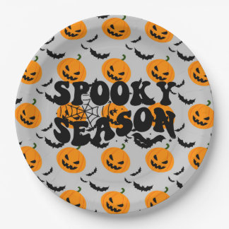 Cool Haunted Pumkin Party Paper Borden Papieren Bordje