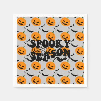 Cool Haunted Pumkin Party Paper Borden Servet