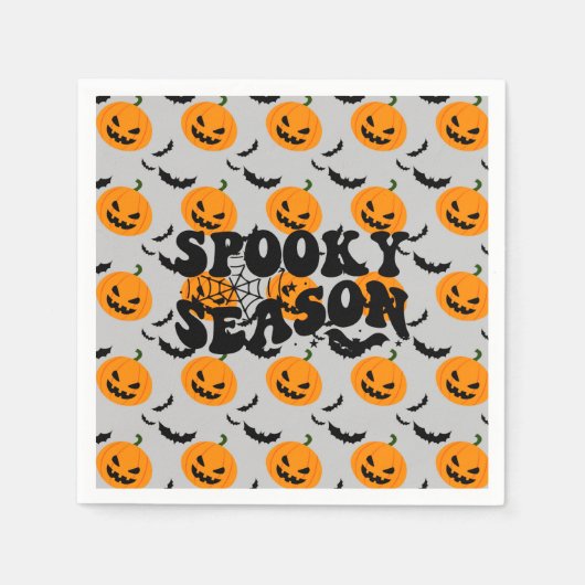 Cool Haunted Pumkin Party Paper Borden Servet (Voorkant)