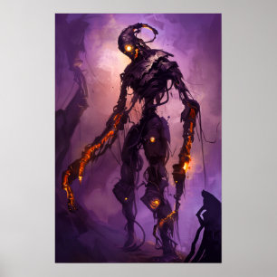 Cool Haunted Robot Poster