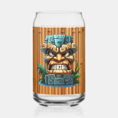 Cool Hawaii tiki hoofd party Blikvorm Glas (Voorkant)