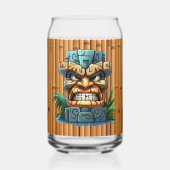 Cool Hawaii tiki hoofd party Blikvorm Glas (Achterkant)