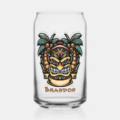 Cool Hawaii tiki party naam toevoegen Blikvorm Glas (Voorkant)