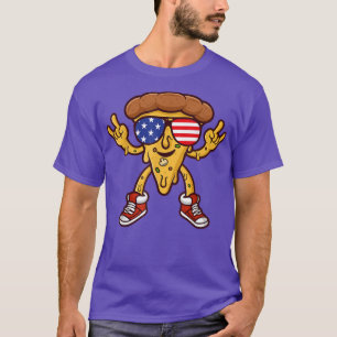 Cool Hawaiian Pizza American Flag Sunbril 4th T-shirt