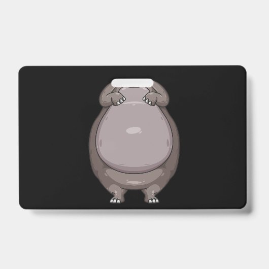 Cool Headless Hippo Halloween Costume Funny Lazy Badge (Voorzijde)