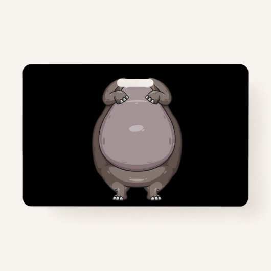 Cool Headless Hippo Halloween Costume Funny Lazy Badge (Voorkant)