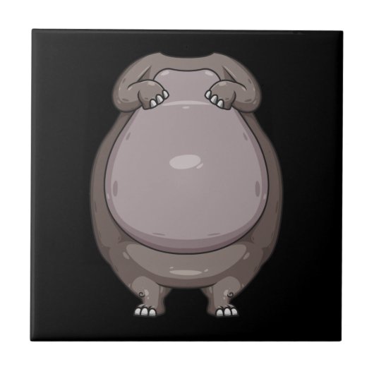 Cool Headless Hippo Halloween Costume Funny Lazy Tegeltje (Voorkant)
