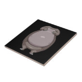 Cool Headless Hippo Halloween Costume Funny Lazy Tegeltje (Zijkant)
