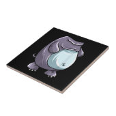Cool Headless Hippo Halloween Costume Funny Lazy Tegeltje (Zijkant)