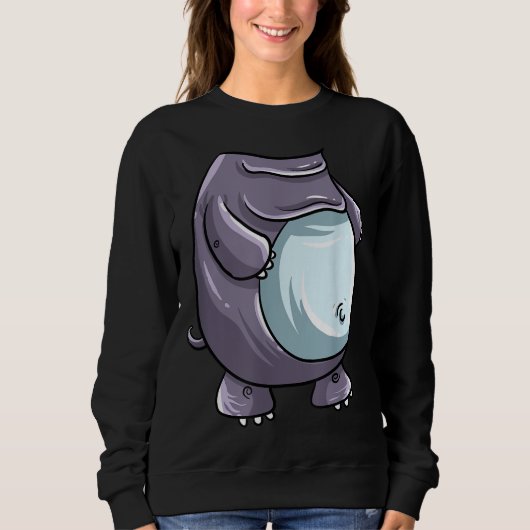 Cool Headless Hippo Halloween Costume Funny Lazy Trui (Voorkant)