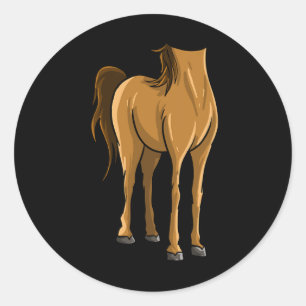 Cool Headless Paard Halloween Kostuum Grappig Lazy Ronde Sticker
