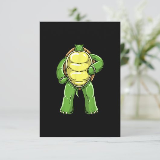 Cool Headless Turtle Halloween Costume Funny Lazy Informatiekaartje (Staand voorkant)