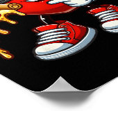 Cool Heart Eating Pizza Valentijn Grappig Kinder F Poster (Hoek)
