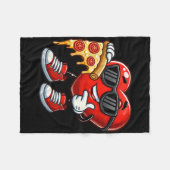 Cool Heart Eating Pizza Valentine Funny Kids Febru Fleece Deken (Voorkant (Horizontaal))
