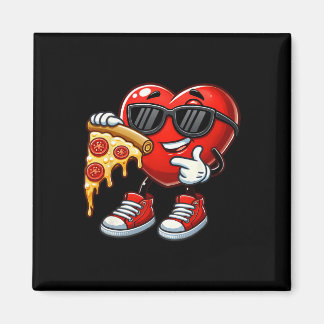 Cool Heart Eating Pizza Valentine Funny Kids Febru Magneet