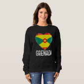 Cool Heart Grenada Flag Men Women Kid Patriotic   Trui (Voorkant volledig)