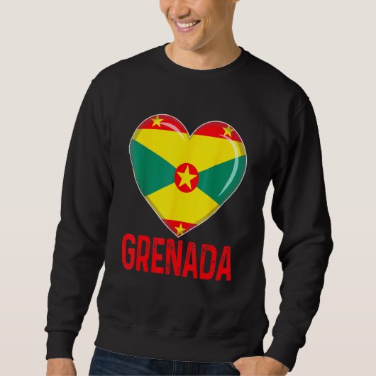 Cool Heart Grenada Flag Men Women Kid Patriotic Trui (Voorkant)